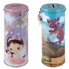 Tin Money Bank, Assorted - Educational